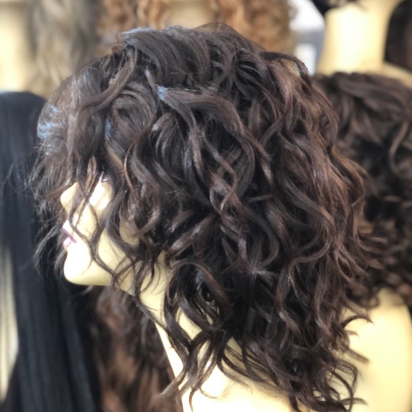 Brown highlights curly Lacefront Bob Wig ask if available - Picture 7 of 8